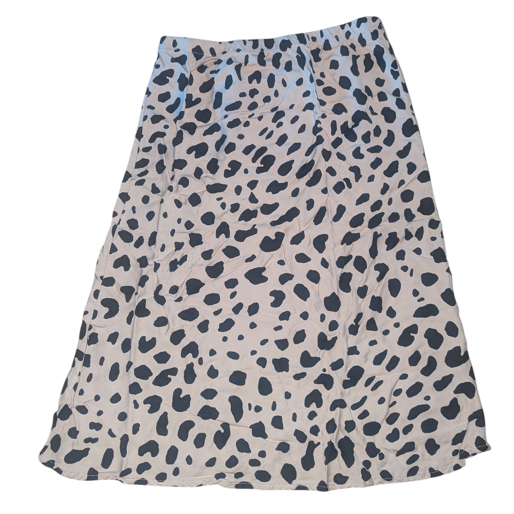 🛍️Elegant Black and White Leopard Print Midi Skirt - Picture 1 of 4